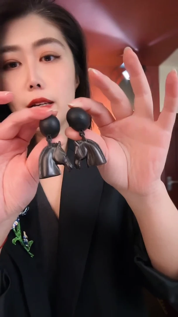 合金琉璃合金无复古百搭深色小马耳针