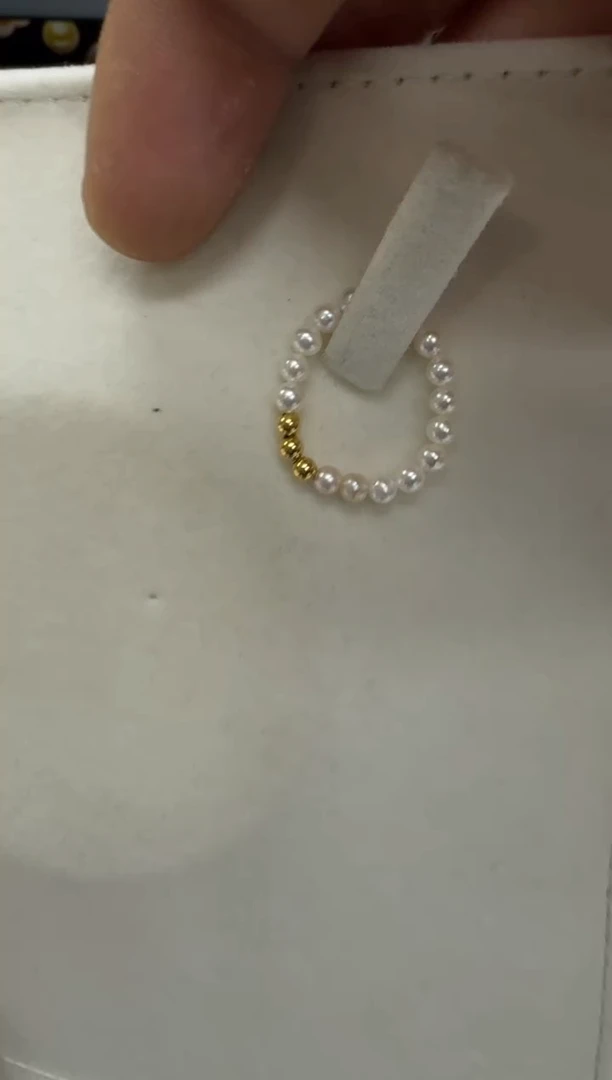 【闪购商品】淡水珍珠戒指18K金镶嵌3-4mm