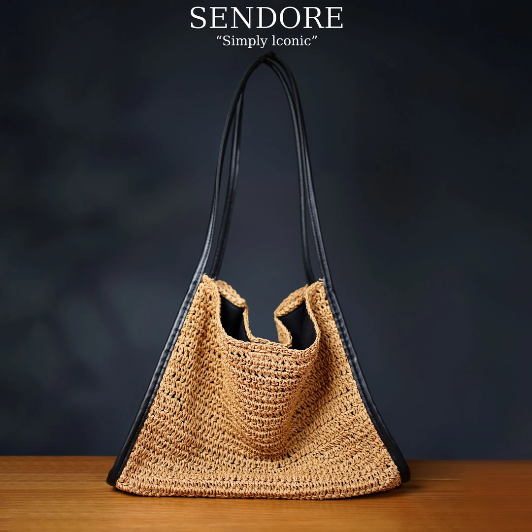 SENDORE 森岛/单肩包 拉菲草夏季镂空小众通勤时尚单肩包