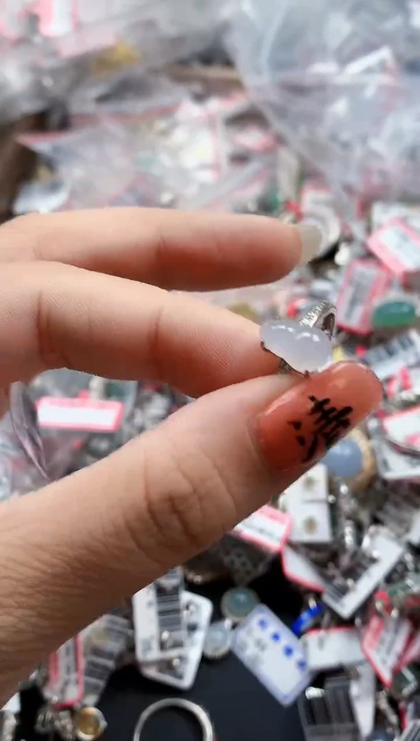 银S925镶嵌戒指翡翠天然A货缅甸翡翠