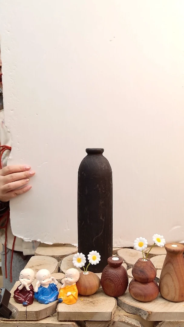 木实木花瓶配花一套