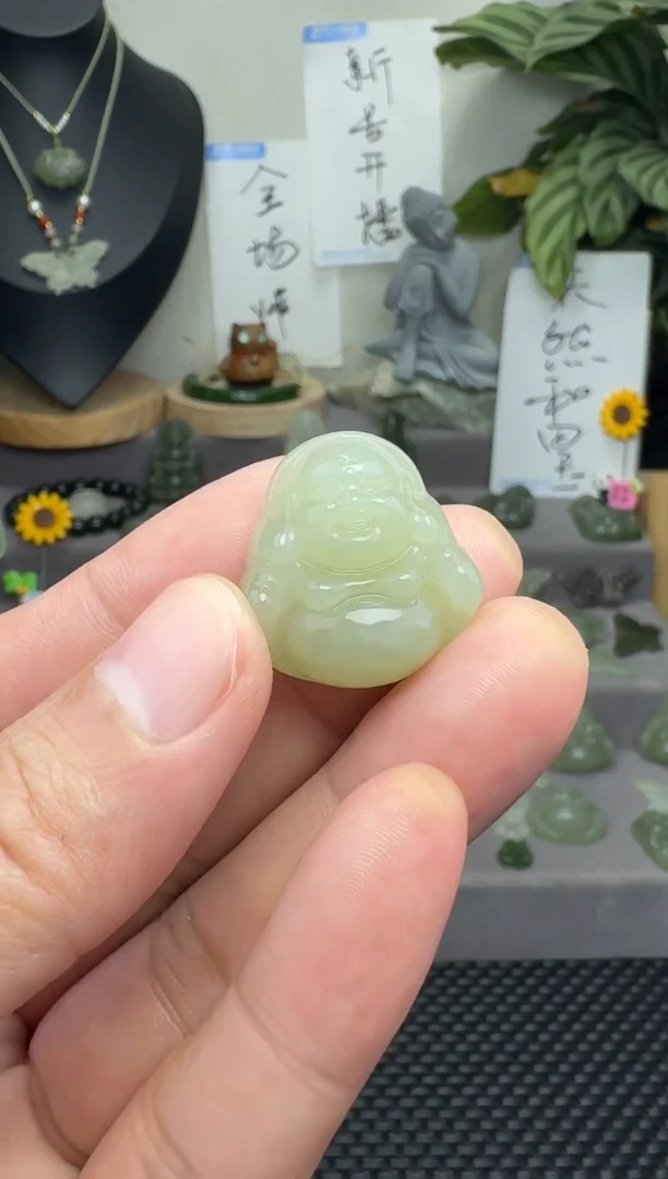 颈饰未镶嵌和田玉25mm  弥勒佛  赠绳  完美主义慎拍