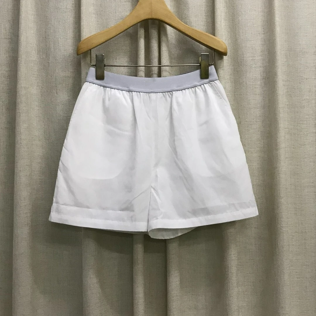 W慕溢-019白色织带休闲短裤