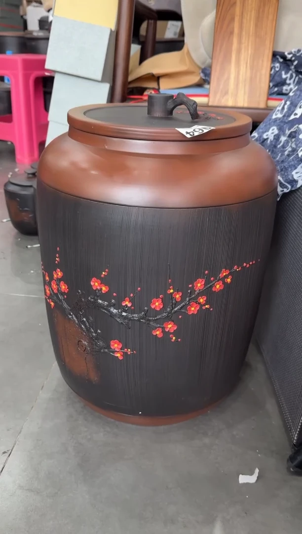 罐༒****༒瑕疵水缸36升 红梅 064