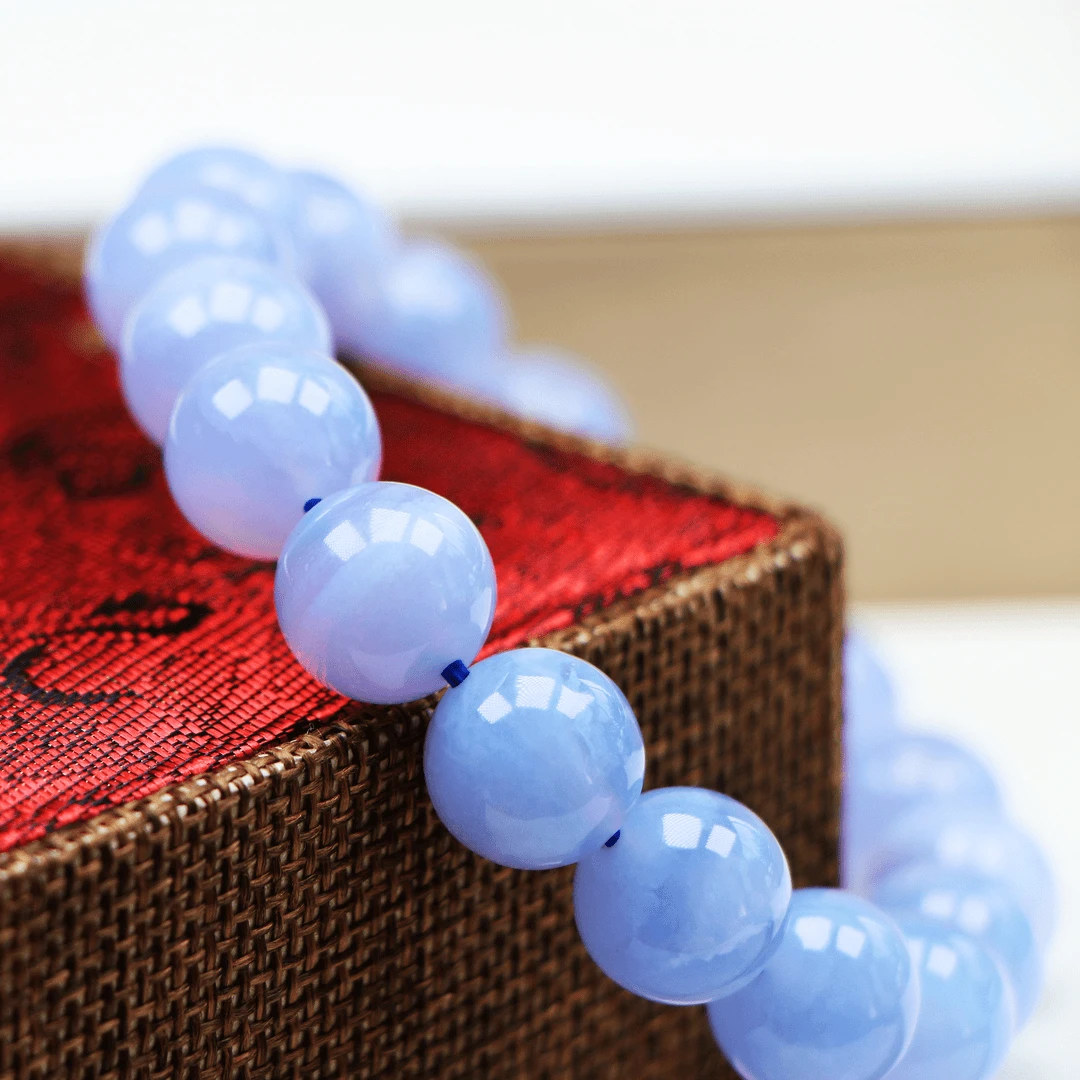 天然蓝纹玛瑙手串多样性发货QTL103004