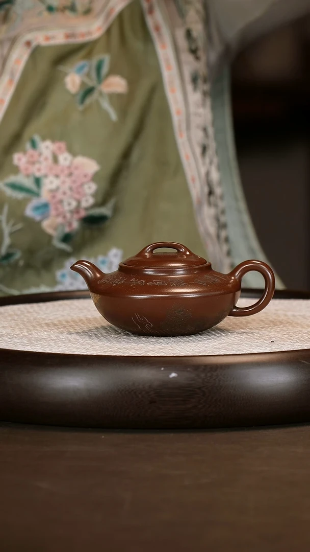 茶壶紫砂【沈建康】底槽清 汉扁 260cc