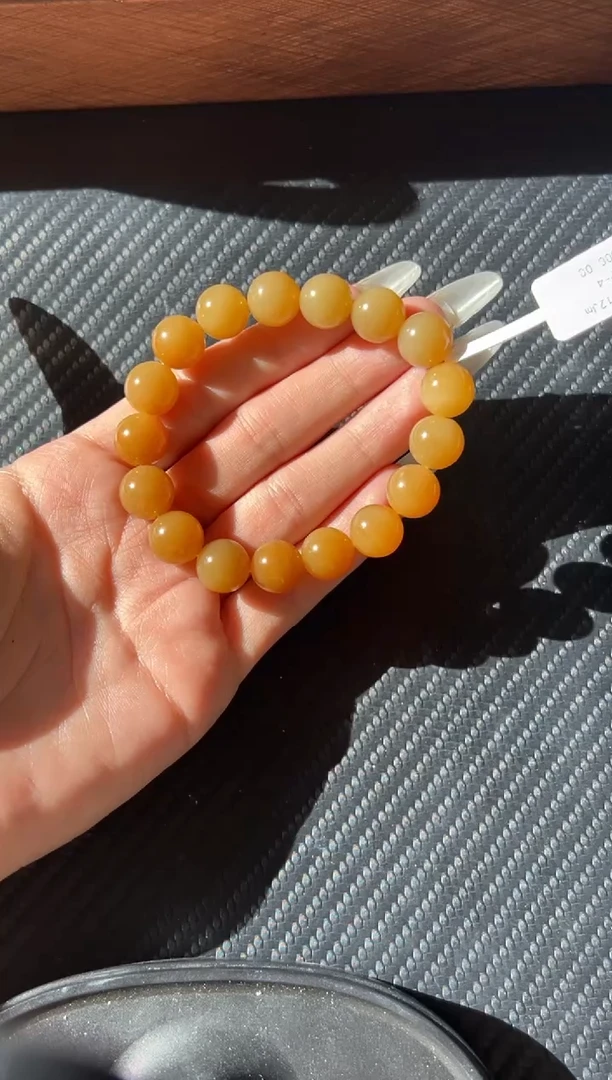 未镶嵌手串和田玉若羌微色差卡12手串J