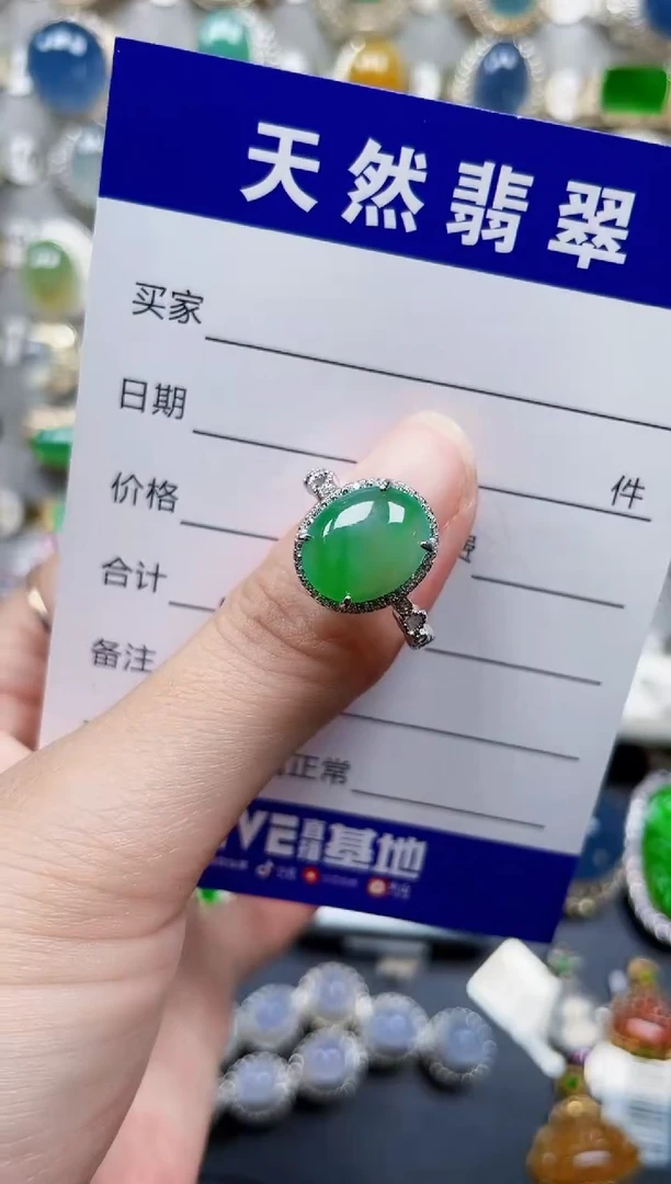 银S925镶嵌戒指翡翠626