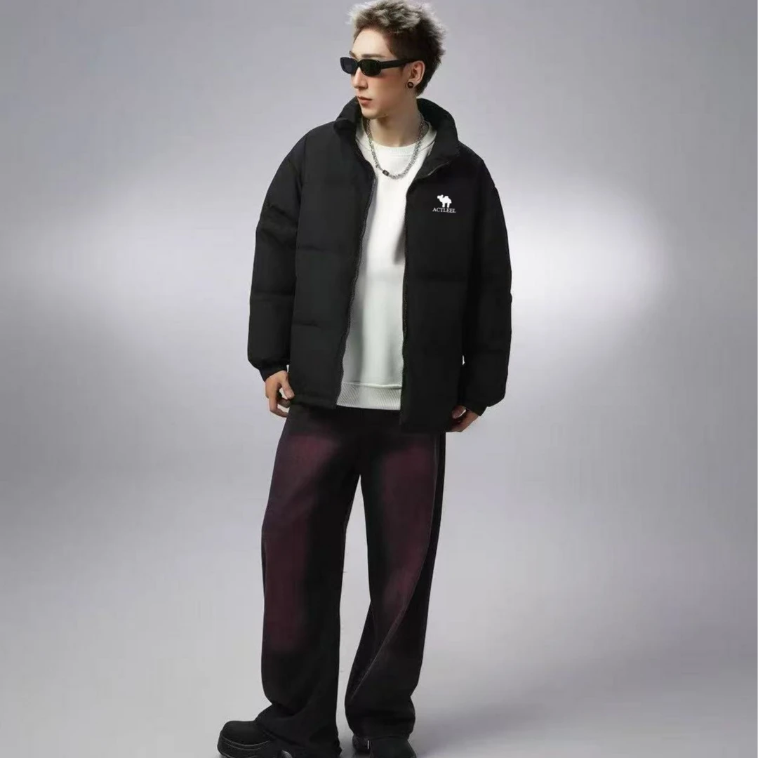 新款羽绒男潮流简约休闲款立领外套【美洲驼标】