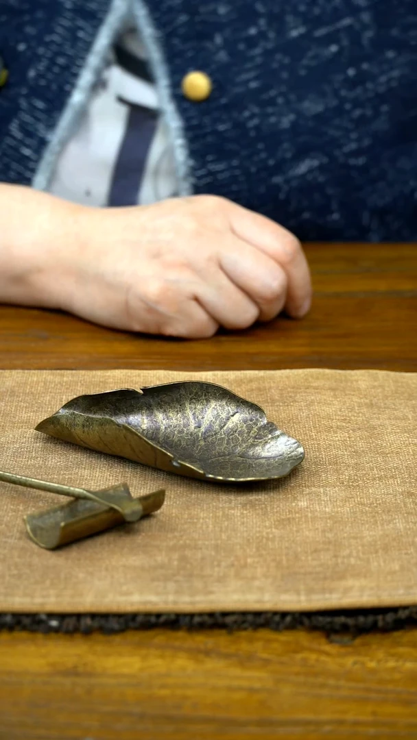 铜茶拨茶则茶枕一套
