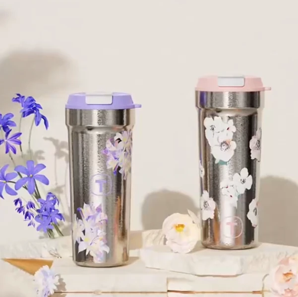 特百惠繁花系列纯钛650ML保温水杯