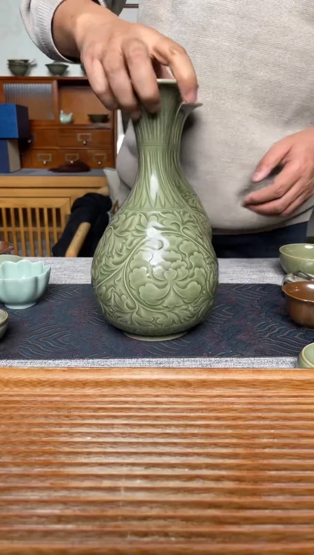 【闪购商品】其他133纯手工橄榄绿玉壶春