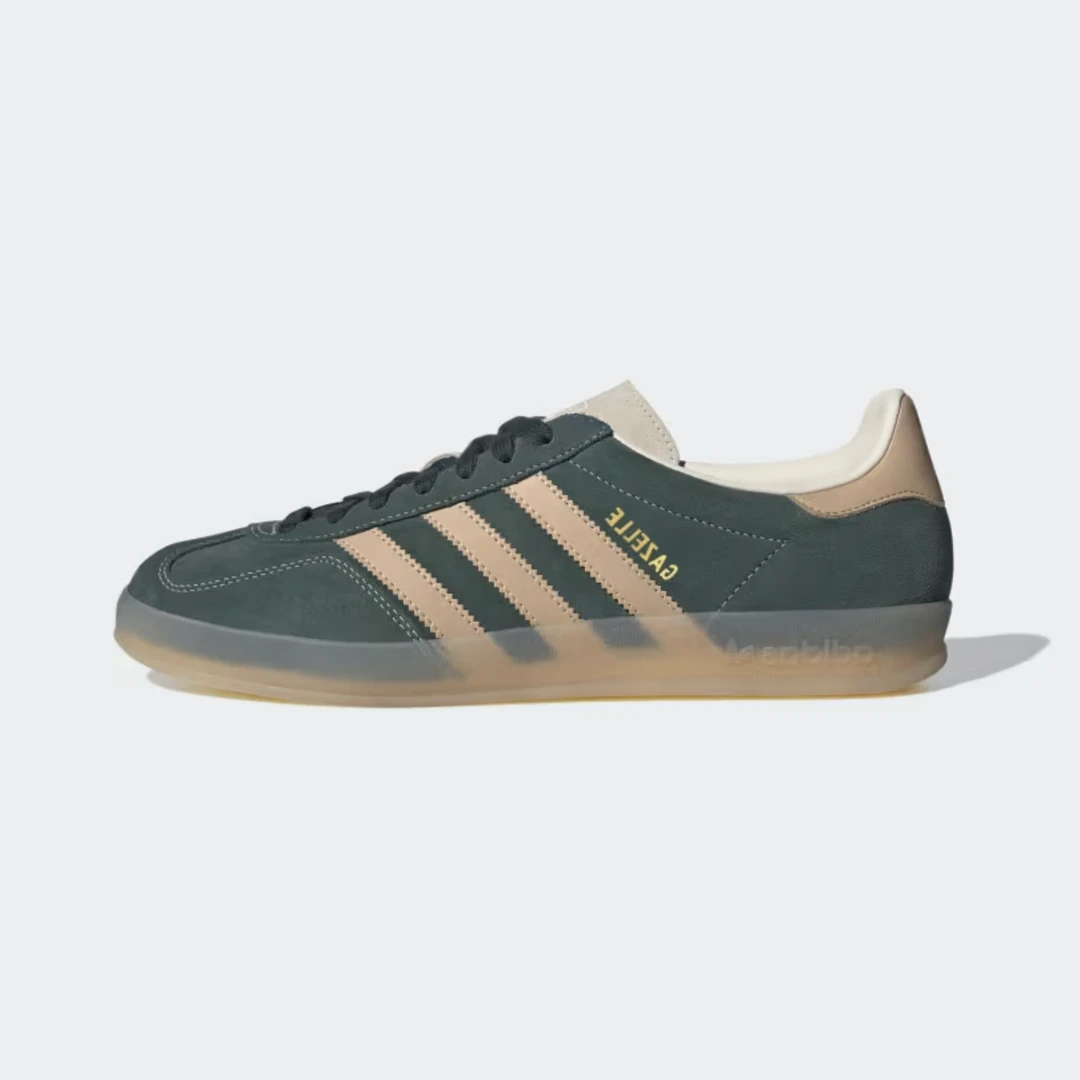 ADIDAS GAZELLE INDOOR 休闲时尚百搭 低帮板鞋 棕绿 JH5402
