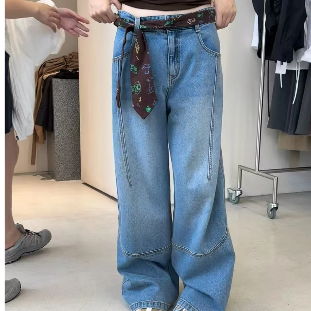 【VIINS】SOI 简约百搭直筒阔腿牛仔裤女显瘦轻工装长裤2865