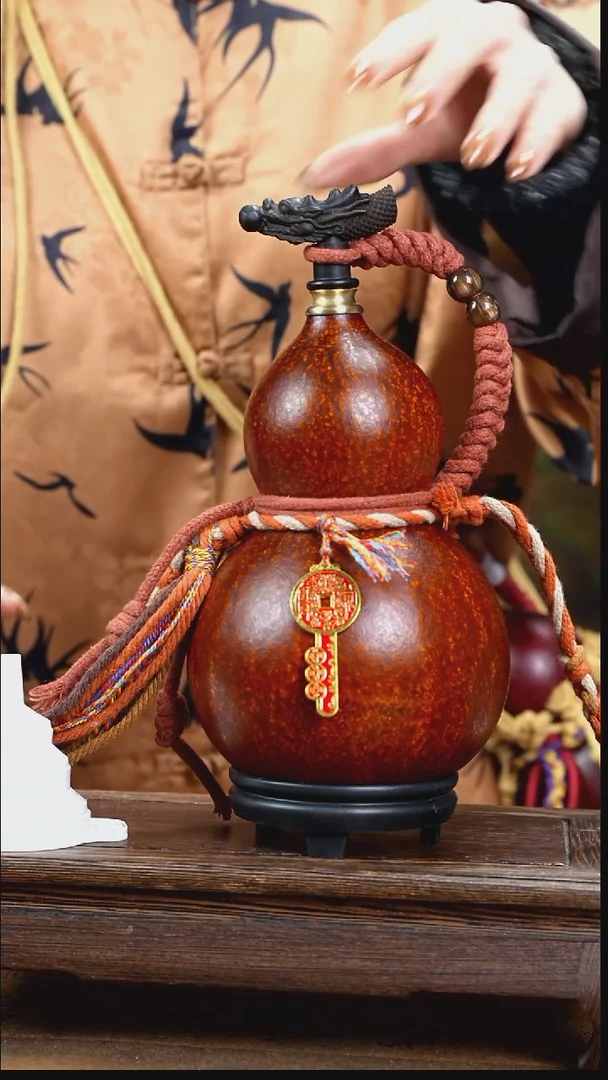 WL081藏绳款大漆款酒葫芦（现货现发）
