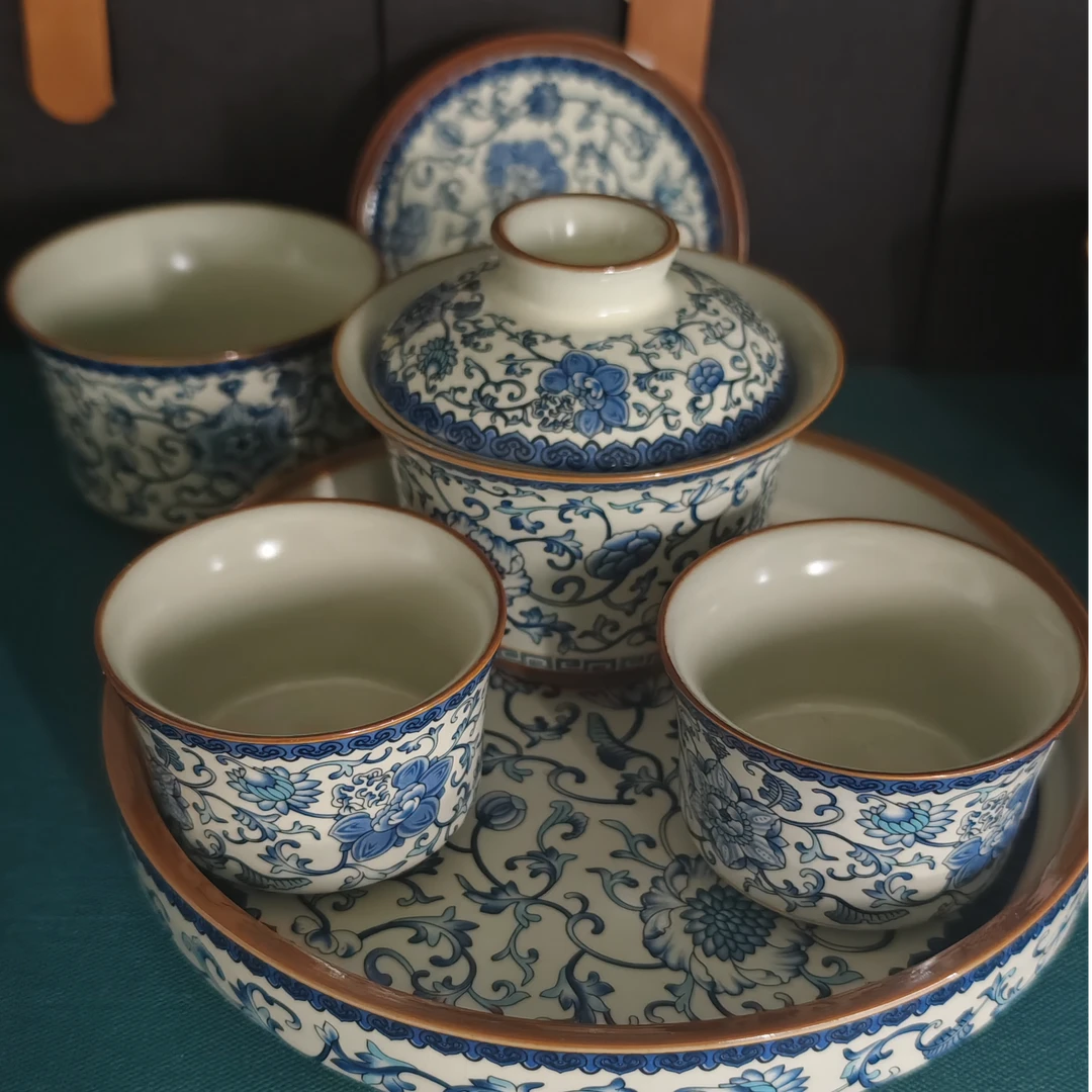 WH3539缠枝莲盖碗茶具套装