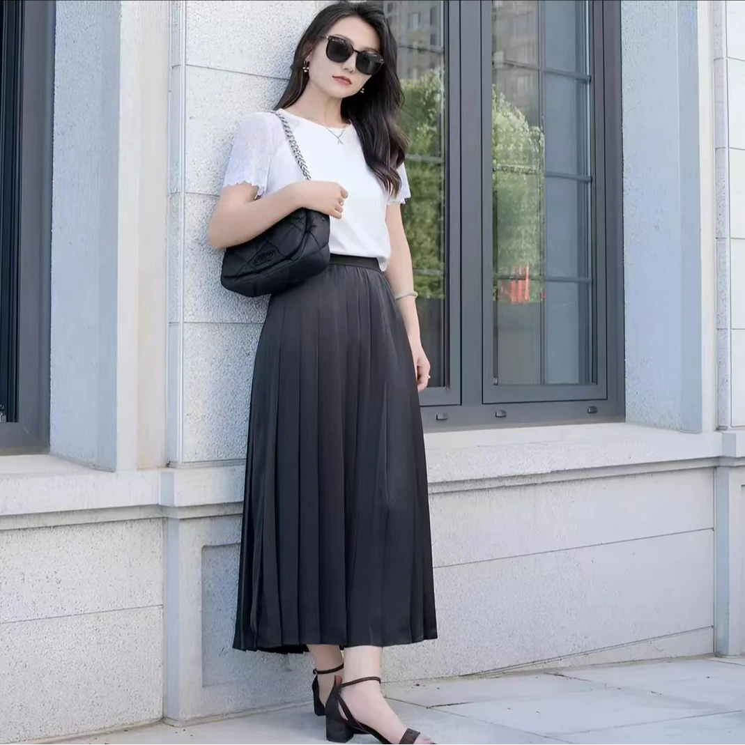 阿玛施AMASS【松露小黑裙】百搭优雅高腰半身裙裙子5200417