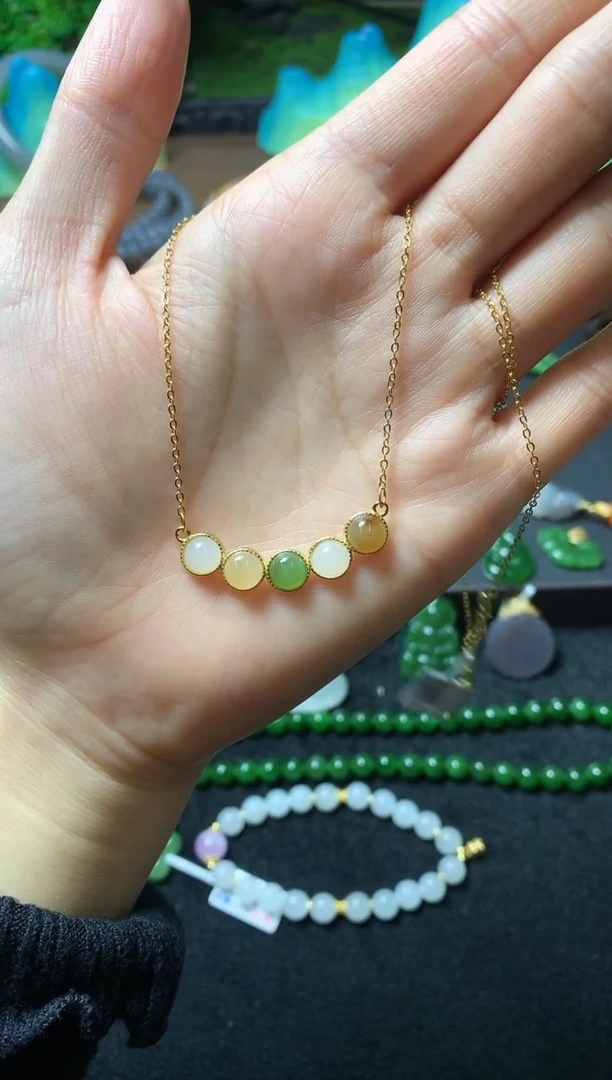 【闪购商品】和田玉颈饰银S925镶嵌项链