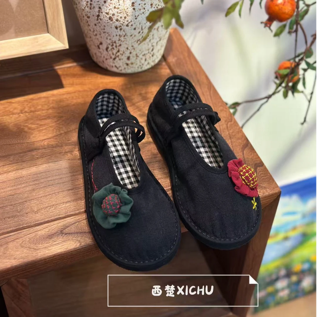 【向日葵】中国风国潮透气舒适养脚纯手工千层底布鞋软底