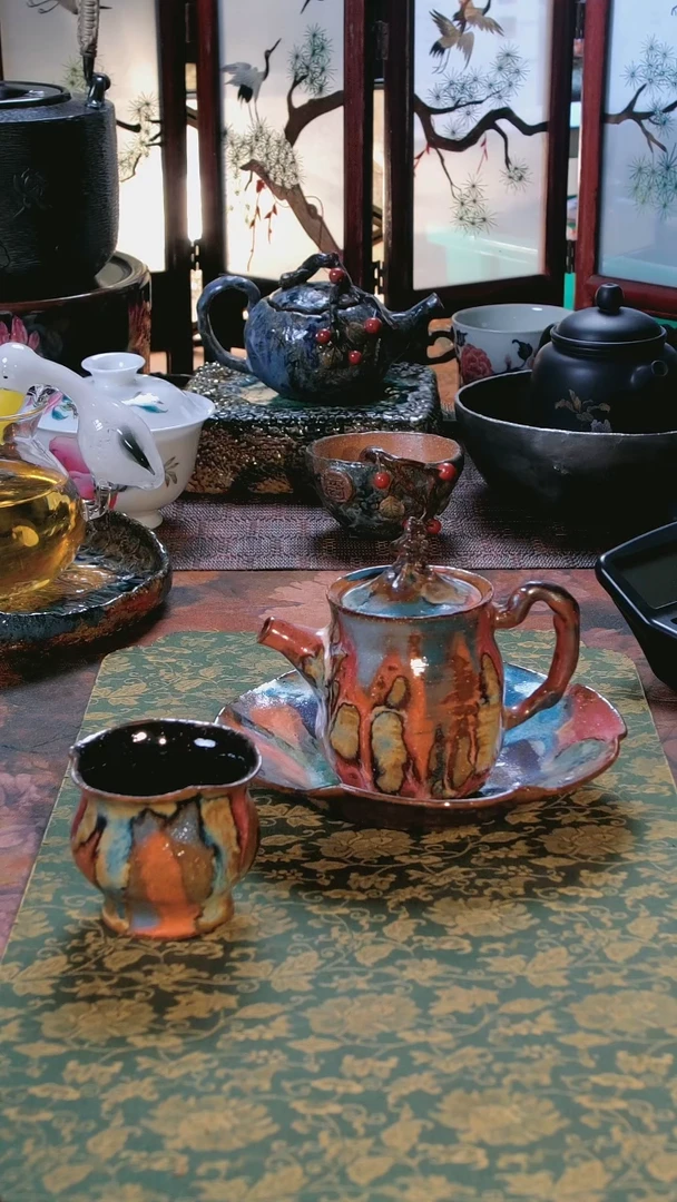 景德镇手绘柴烧茶具