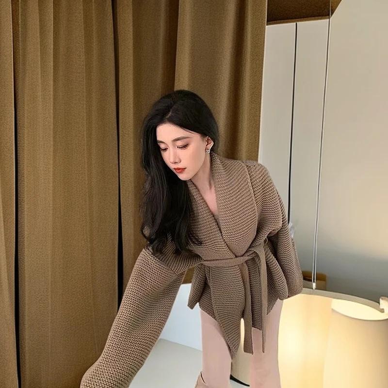 慵懒风针织开衫毛衣2024春款新品高阶时髦睡袍风外套女时尚秋季