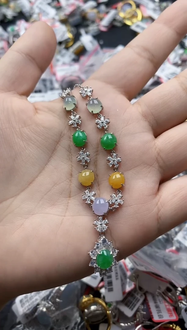翡翠戒指银S925镶嵌55555     10