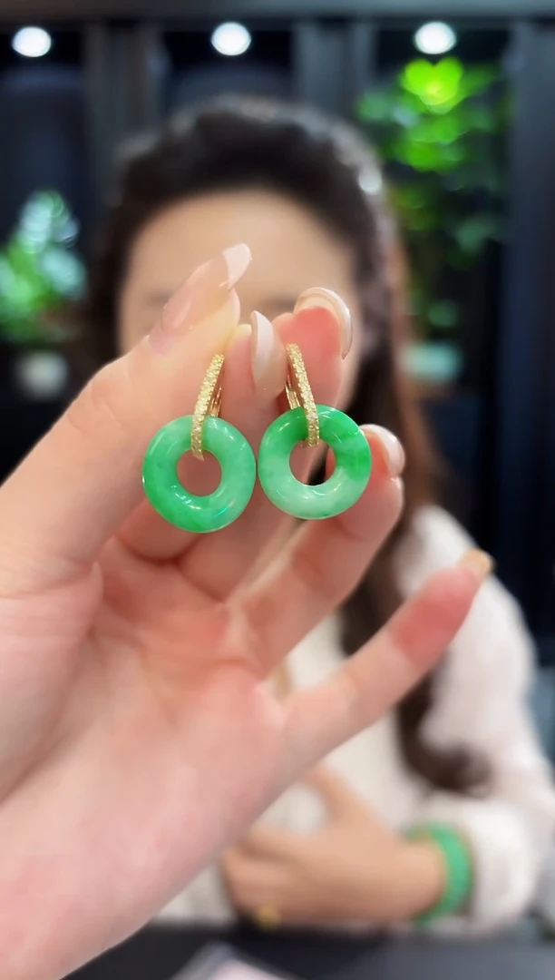 未镶嵌翡翠耳饰 含小耳包/多样性发货/一对