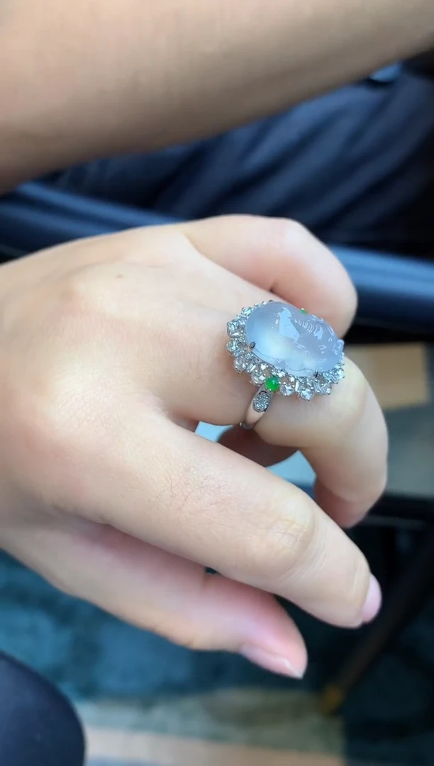 18K金镶嵌戒指翡翠412-雪姐翡翠天天见