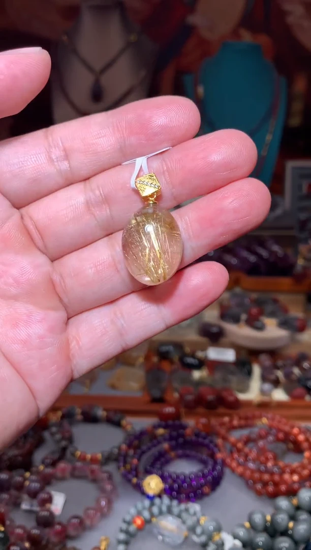 未镶嵌珠宝半成品水晶钛晶吊坠