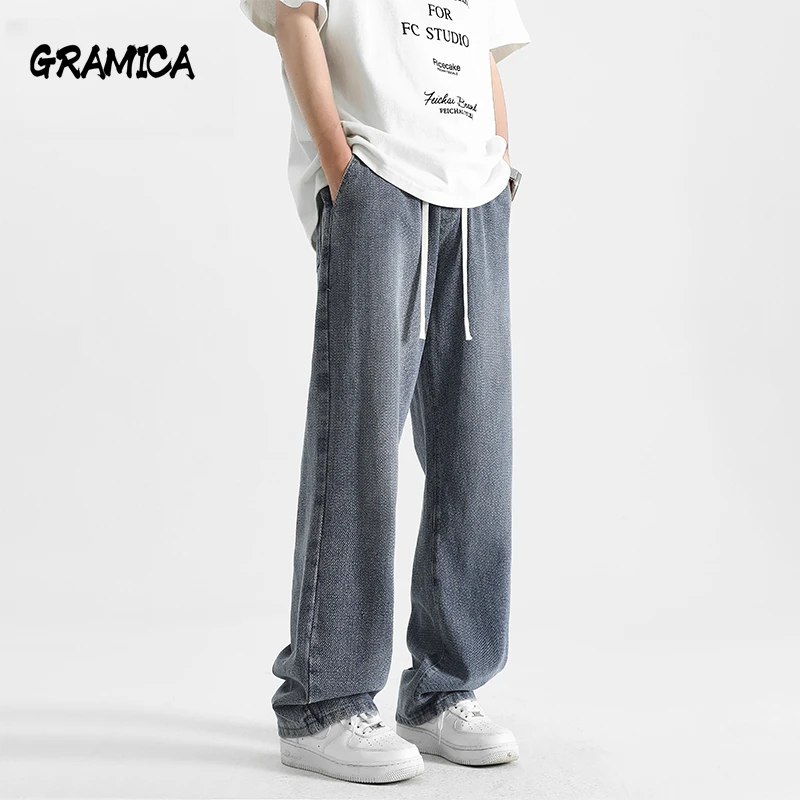 GRAMICA春季新款星空纹牛仔裤美式高街潮流百搭裤子