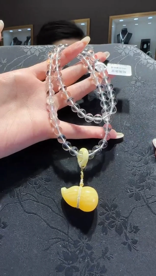 【闪购商品】水晶项链未镶嵌水晶蜜蜡葫芦项链