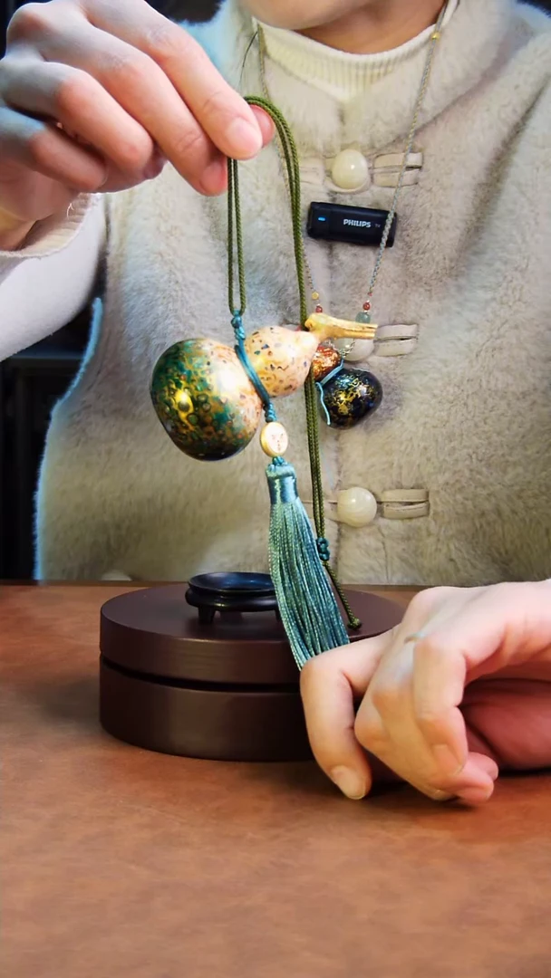 【闪购商品】341直播一物一图大漆酒葫芦送底座送挂绳