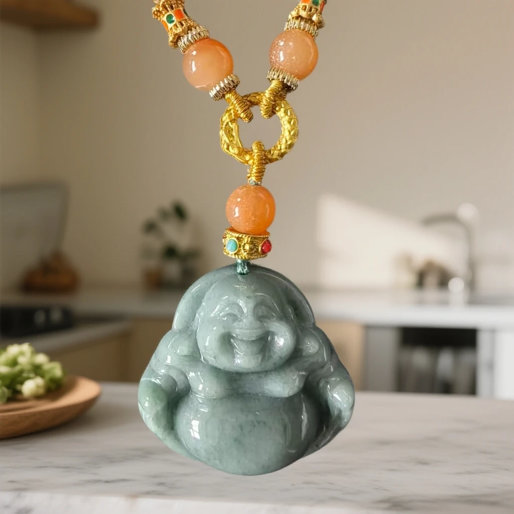 贝珠大肚佛民族项链-