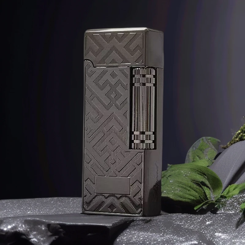 BD309-1 枪黑迷宫纹 复古侧滑轮个性高档打火机