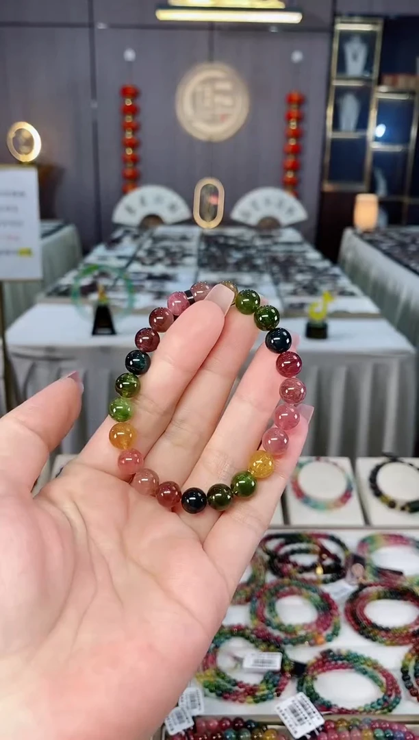 未镶嵌收藏级老矿碧玺单圈手串8mm+碧玺hon多样性发一条