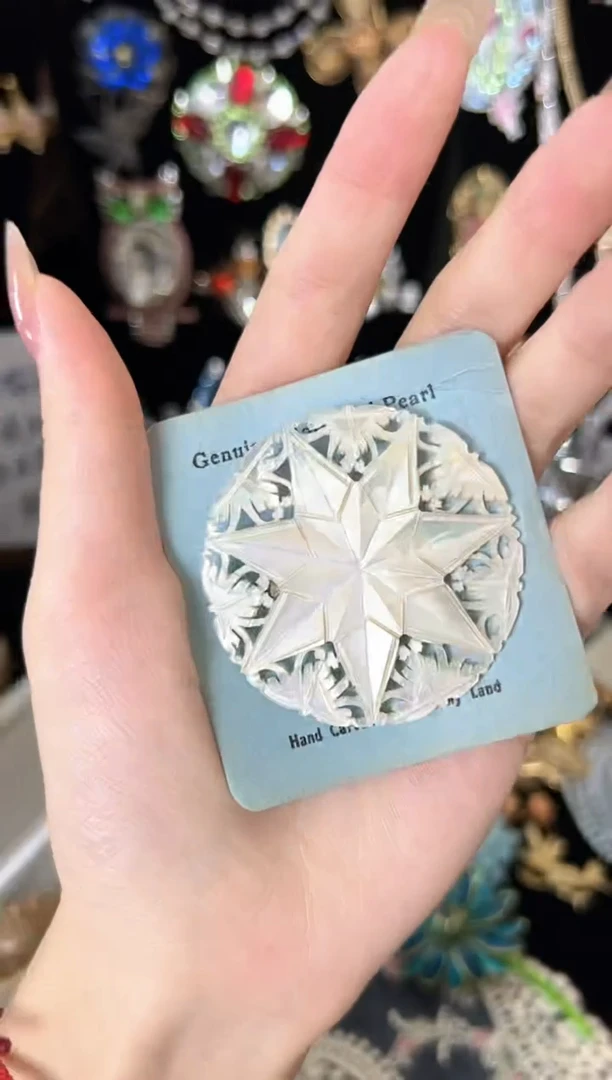 铁合金合成碳硅石704原卡打标手工雕刻贝贝胸针