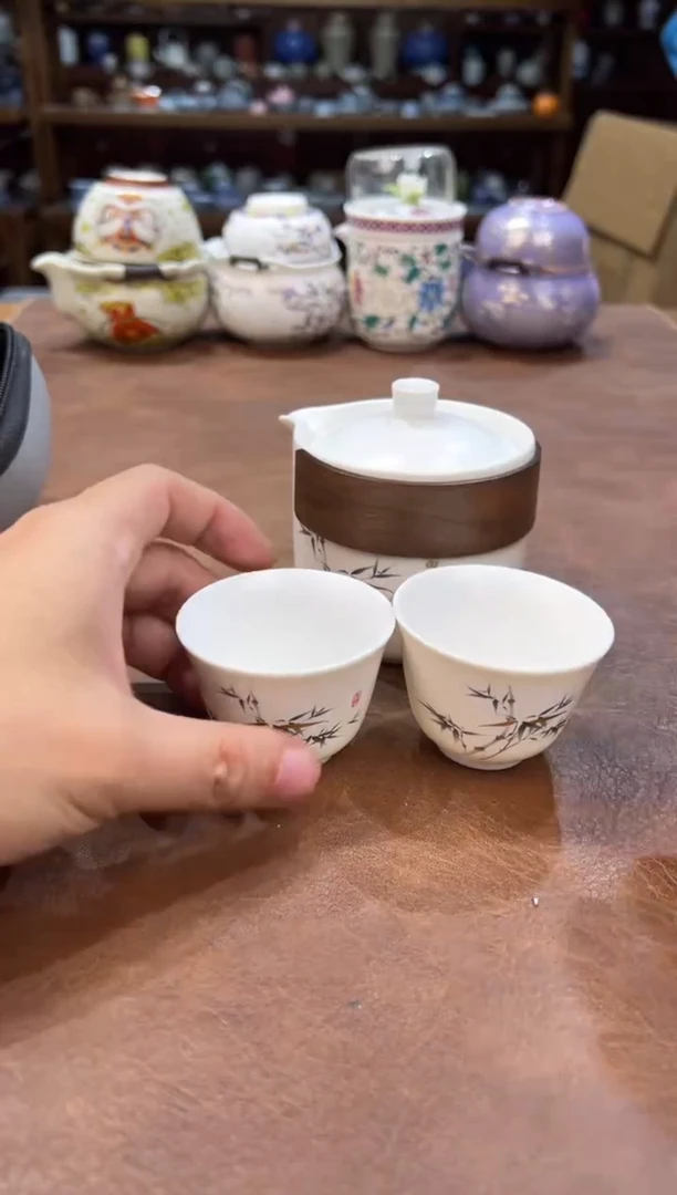 真的很便宜超好看会开片的旅行茶具