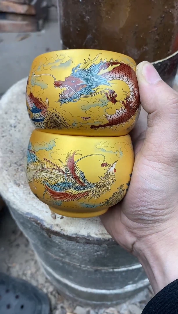 茶盏建盏主人杯龙凤对杯