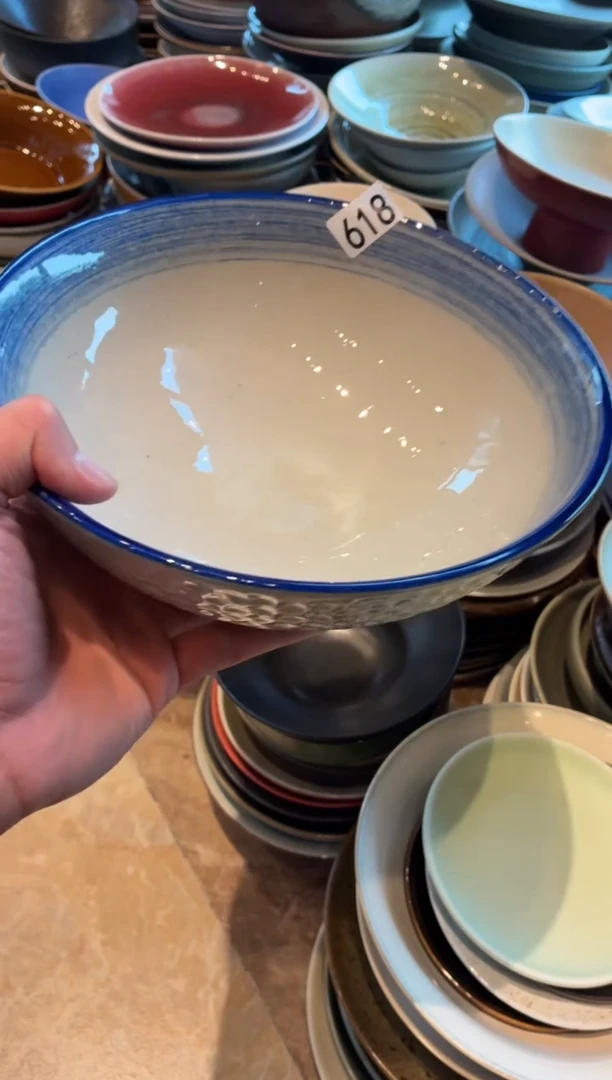 瓷片悠***～618  微瑕青云大深盘1个