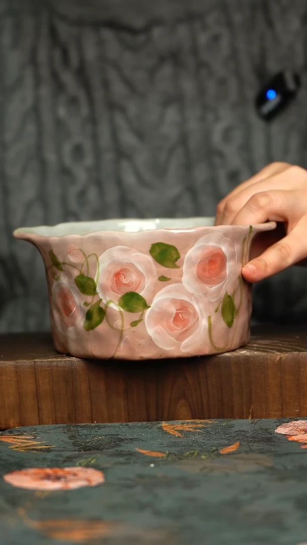 杯釉下彩手工手绘同款陶器