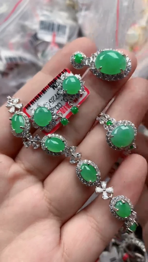 银S925镶嵌戒指翡翠1616    5