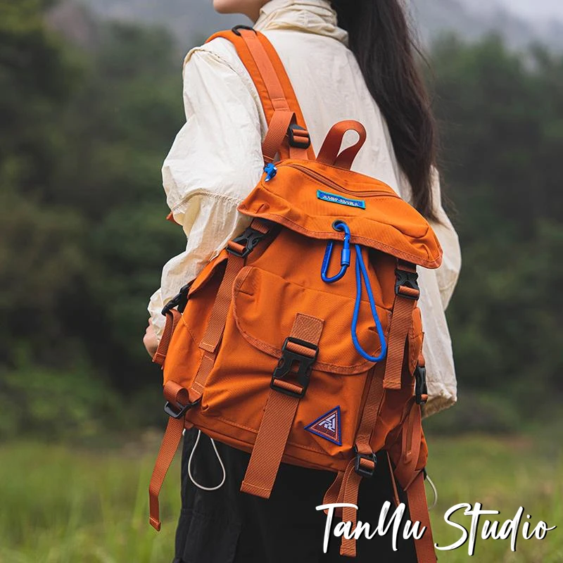 探屿登山包女徒步户外轻便大容量旅行背包运动休闲小众设计双肩包