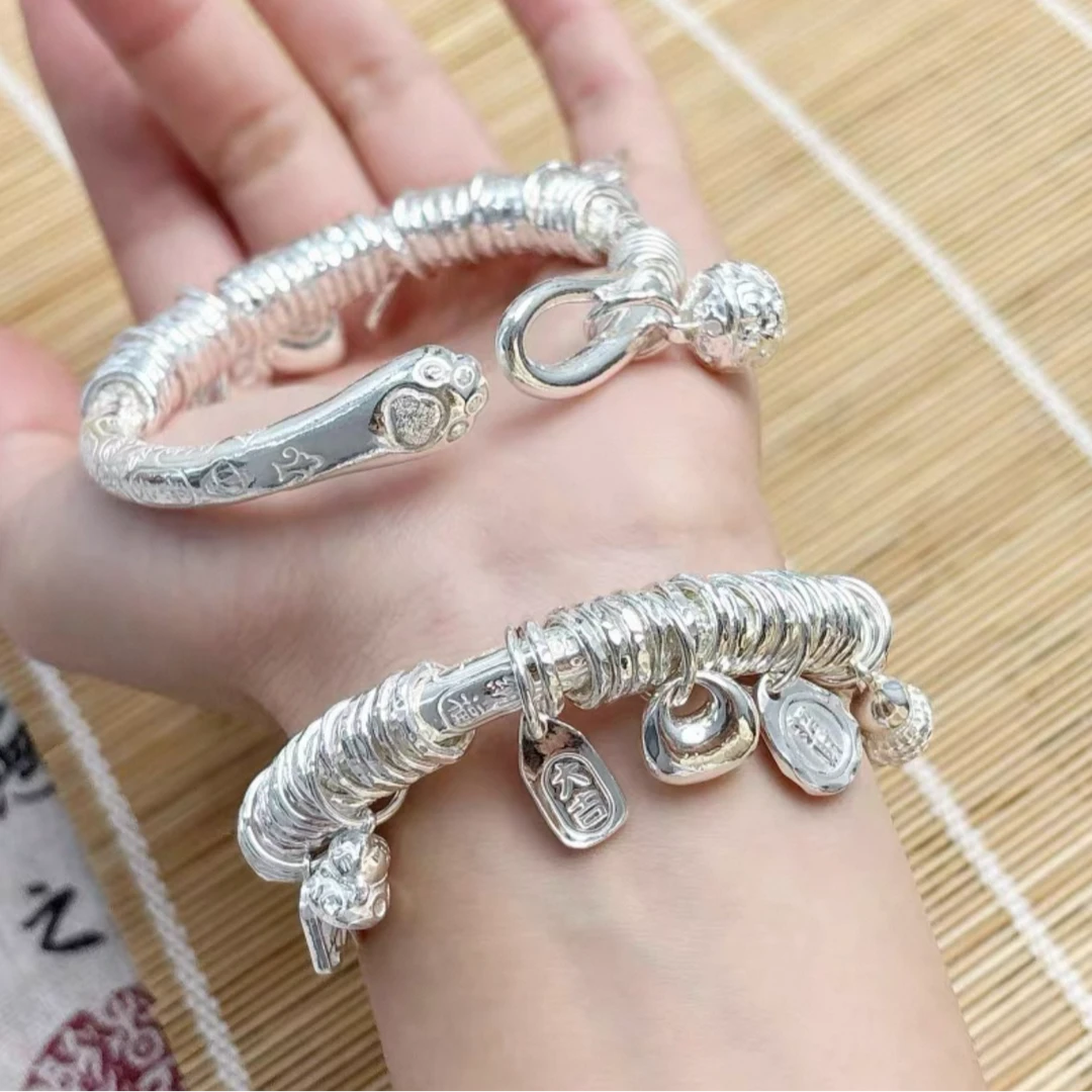 爆款铃铛999.9银盘缠链精工【猫爪】铃铛盘缠6