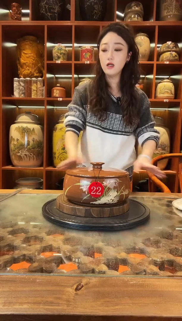 罐云南建水紫陶三饼茶罐@22