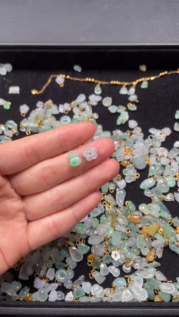 翡翠银S925镶嵌吊坠(不含链)2个 165