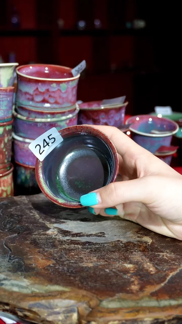 摆件 精品窑变钧瓷茶器