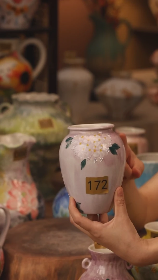 陶瓷172景德镇设计师手作花器摆件侘寂风