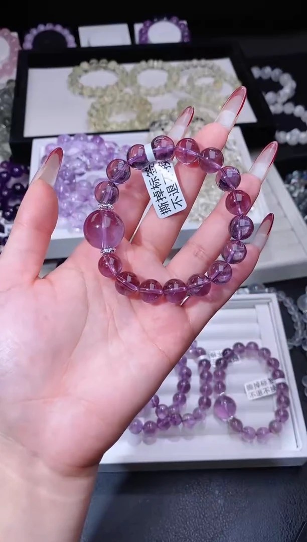 【闪购商品】水晶手链合金214.14巴西紫水晶手串 多样性发其一