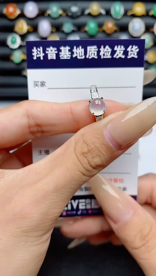 翡翠戒指银S925镶嵌.