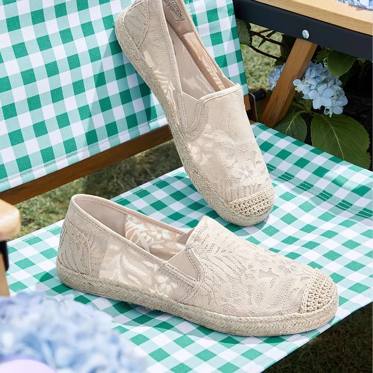 【渔夫鞋2.0】斯凯奇夏季新款小香风女子蕾丝浅口平底单鞋113025